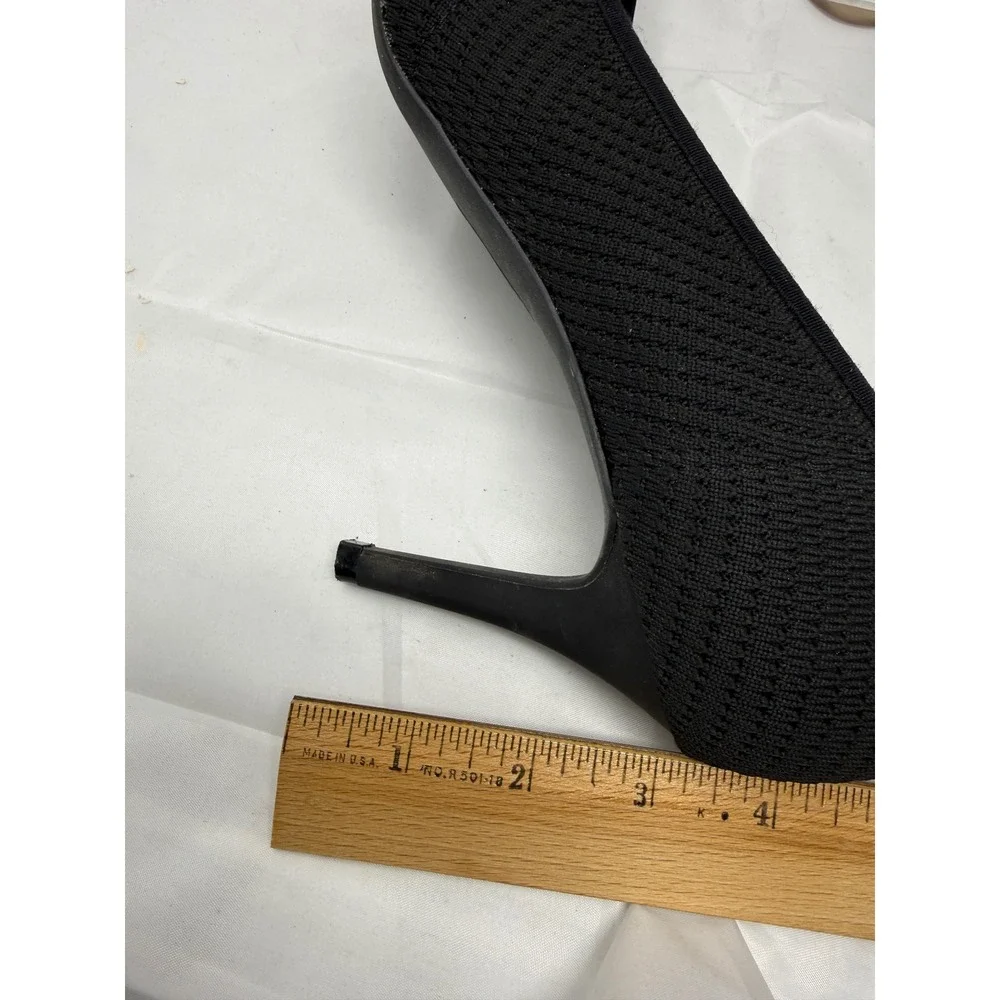 Alfani Step N Flex Womens 10M Black Knit Pointed Toe Stiletto Pump Heels